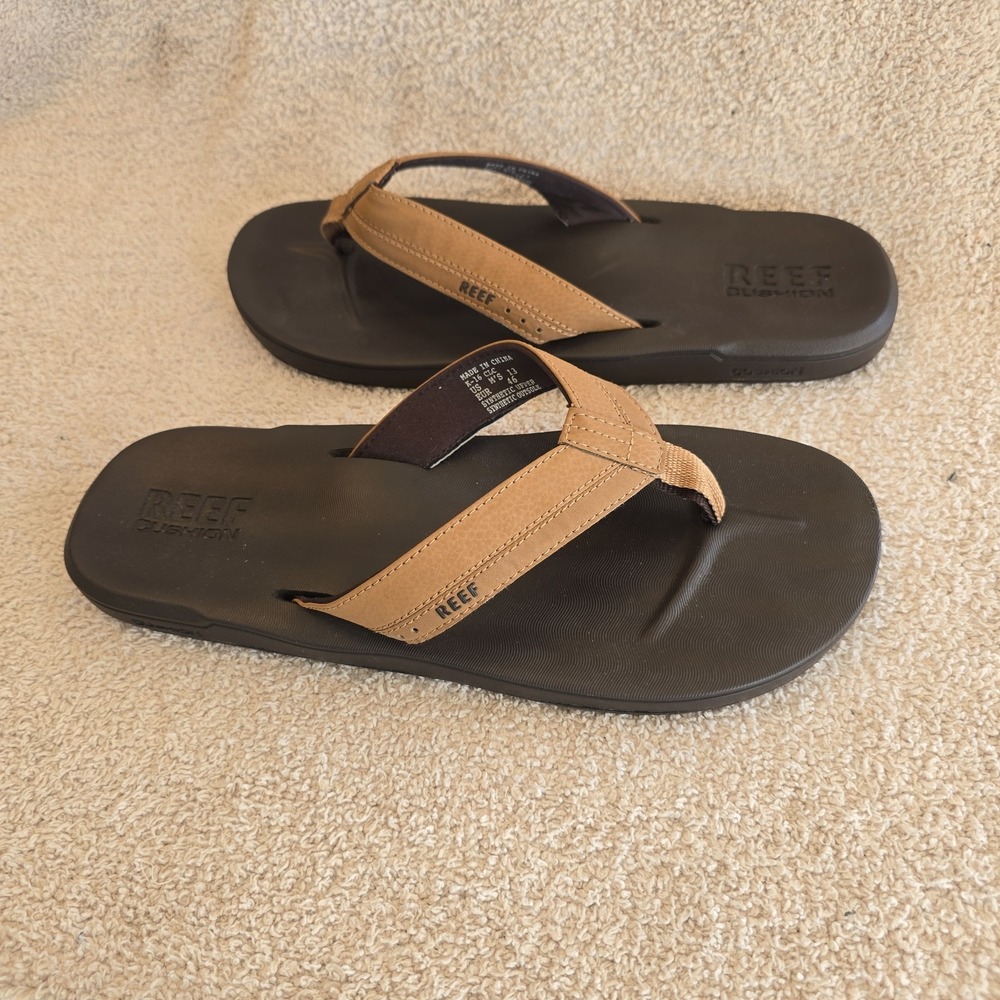 Reef Contoured Cushion Men's Flip-flop Sandals Size 13 Brown Beach Coastal